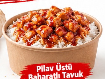Kraft kasede soslu tavuk soteli pirinç pilavı